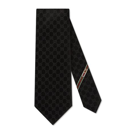 gucci gg pattern silk tie|Black GG Pattern Silk Tie .